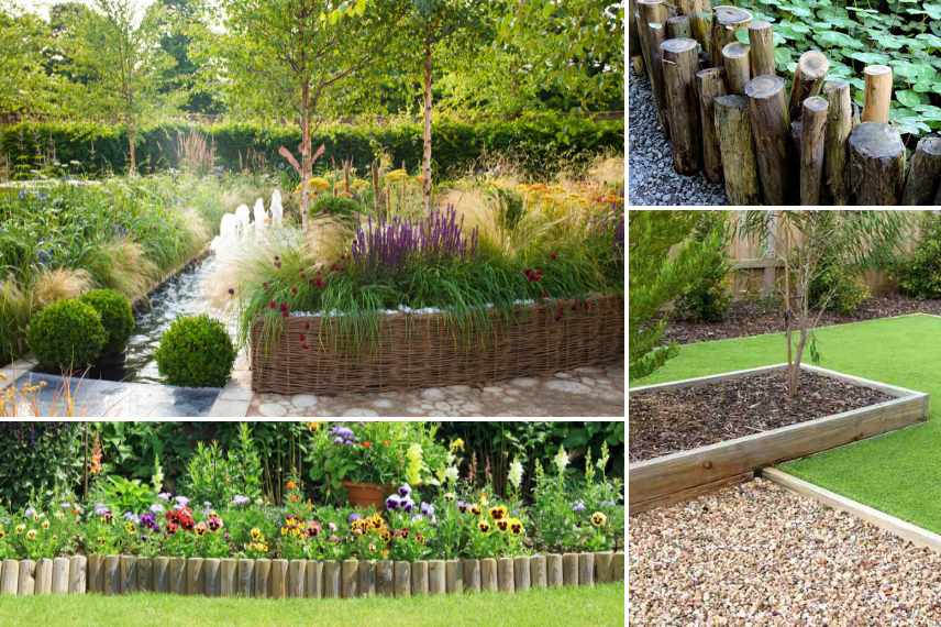 idee bordure bois jardin massif
