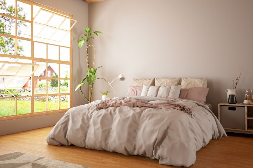 une chambre zen avec plante