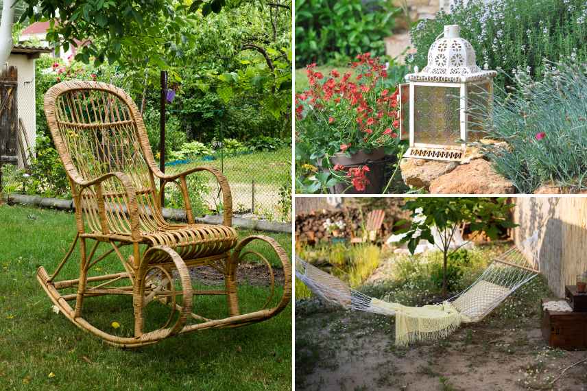 idee deco osier rotin jardin boheme