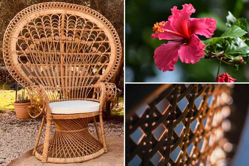fauteuil exotique en osier