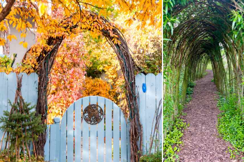 tonnelle arche pergola en osier