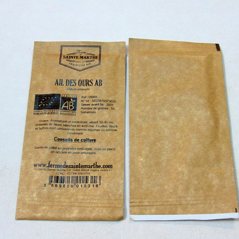 Example of Ail des Ours Bio - Ferme de Sainte Marthe le sachet de 50 graines environ as you get