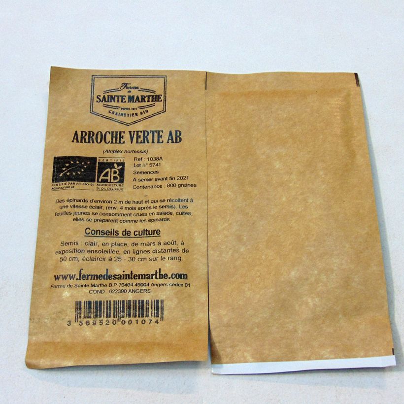 Example of Arroche Verte Bio - Ferme de Sainte Marthe le sachet de 800 graines environ (4g) as you get