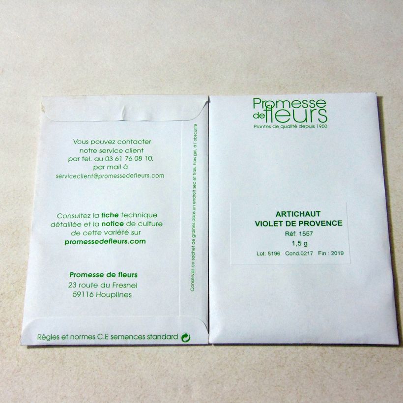 Example of Artichaut Violet de Provence - Cynara scolymus  le sachet de +/- 25 graines environ (minimum 1,5g) as you get
