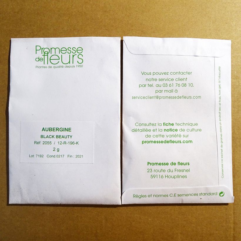 Exemple de spécimen de Aubergine Black Beauty - Oeuf végétal le sachet de +/- 400 graines environ (minimum 2g) tel que livré