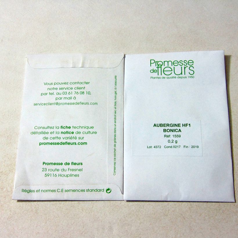 Example of Aubergine Bonica F1  - Solanum melongena le sachet de 35 graines environ (minimum 0,2g) as you get