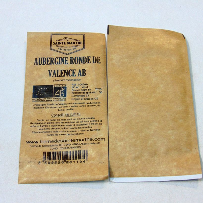 Example of Aubergine Ronde de Valence Bio - Ferme de Sainte Marthe le sachet de 50 graines environ as you get
