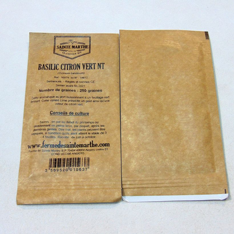 Example of Basilic Citron Vert Bio - Ferme de Sainte Marthe le sachet de 200 graines environ as you get