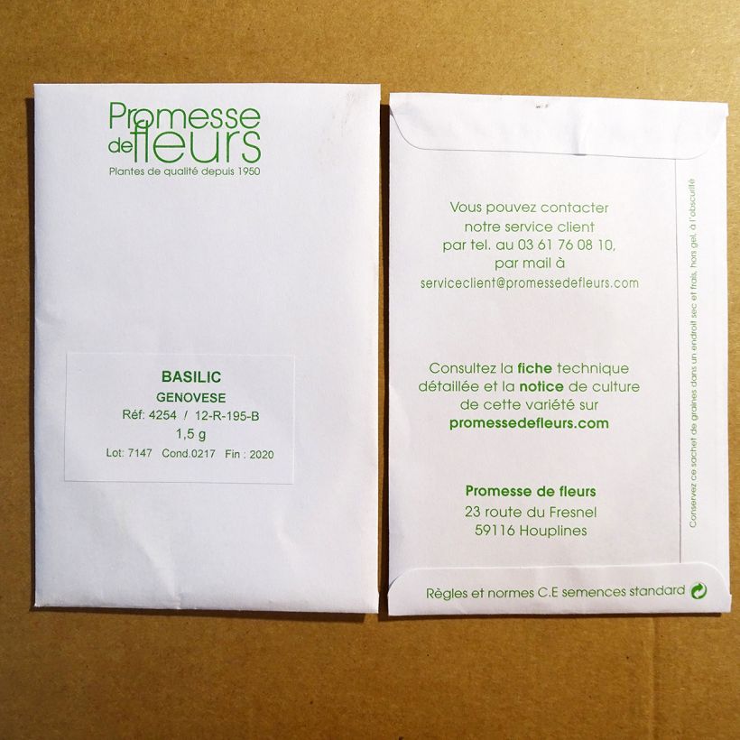 Example of Basilic de Gênes (Genovese ou Italiano Classico) le sachet de +/- 800 graines environ (minimum 1,5g) as you get