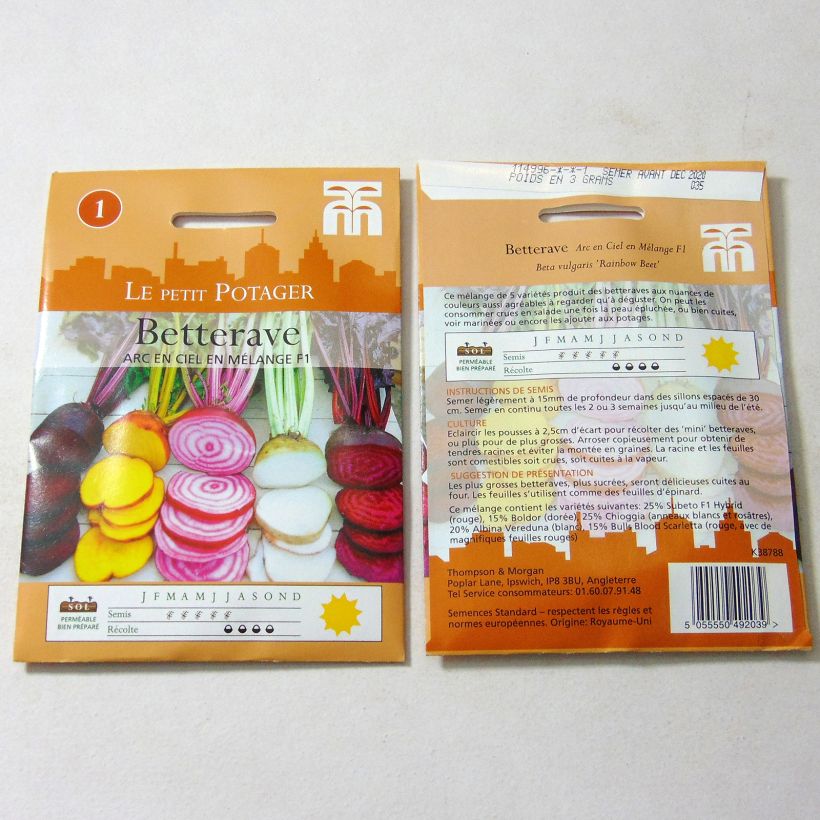 Example of Betterave Rainbow Beet le sachet de 250 graines environ (5g) as you get