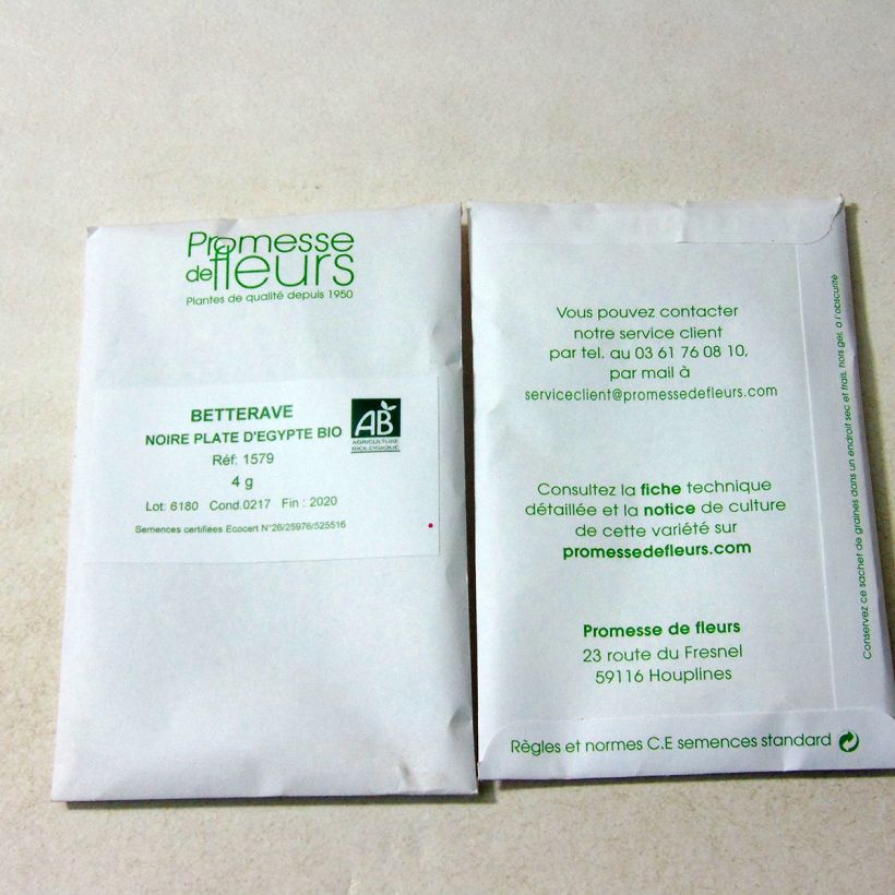 Example of Betterave noire plate d'Egypte Bio le sachet de +/- 200 graines environ (minimum 4g) as you get
