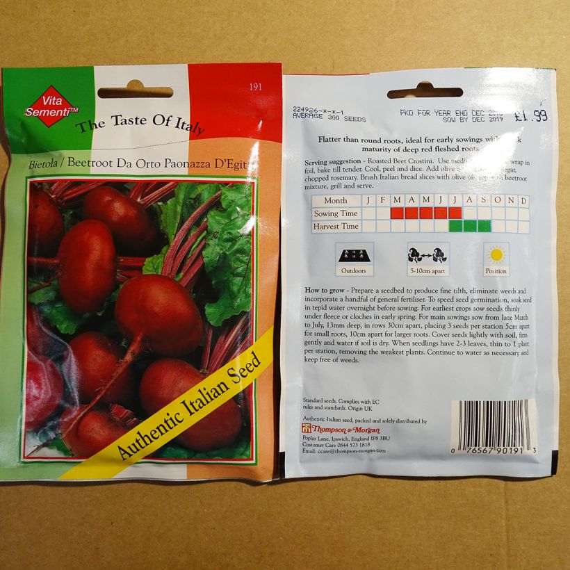 Example of Betterave rouge Paonazza d'Egitto - Beta vulgaris le sachet de 600 graines environ as you get