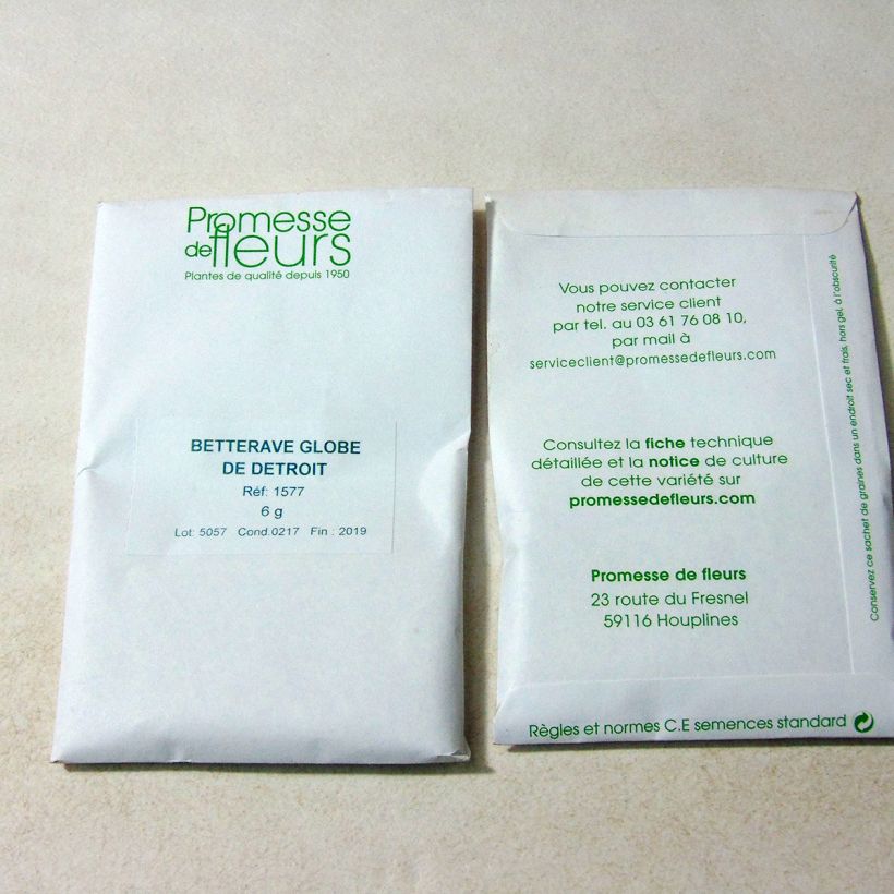 Example of Betterave rouge de Detroit le sachet de +/- 250 graines environ (minimum 6g) as you get