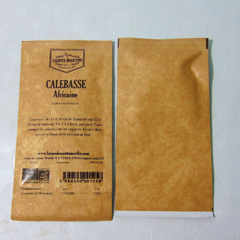 Example of Calebasse Africaine Bio - Ferme de Sainte Marthe le sachet de 10 graines environ (2g) as you get