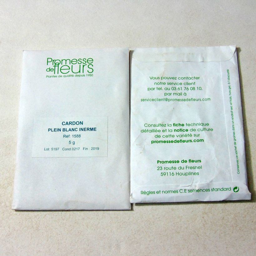 Example of Cardon plein blanc inerme - Cynara cardunculus le sachet de +/- 120 graines environ (minimum 5g) as you get
