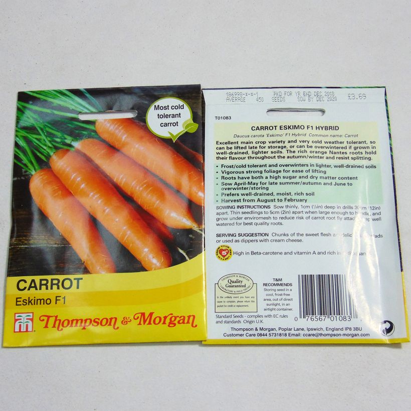 Example of Carotte Eskimo F1 - Daucus carota  le sachet de 450 graines environ as you get