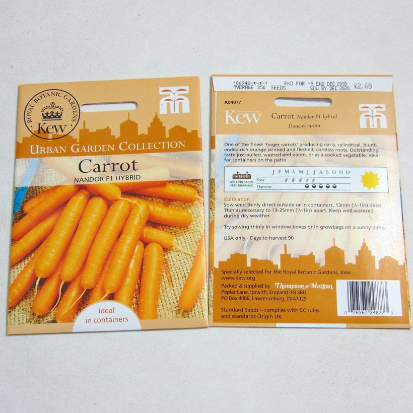 Example of Carotte Nandor F1 - Daucus carota  le sachet de 350 graines environ as you get