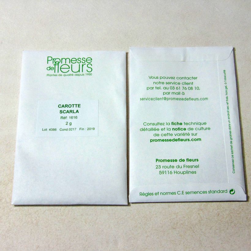 Example of Carotte Scarla - Daucus carota le sachet de 1500 graines environ (minimum 2g) as you get