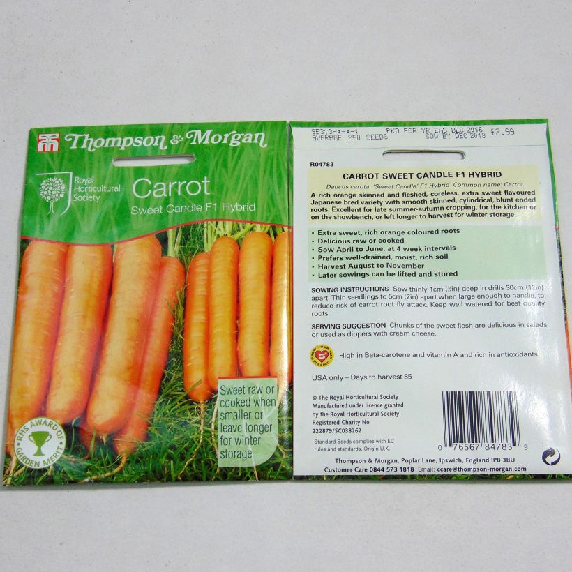 Example of Carotte Sweet Candle F1 - Daucus carota  le sachet de 300 graines environ as you get