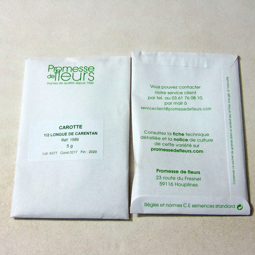 Example of Carotte de Carentan le sachet de +/- 3600 graines environ (minimum 5g) as you get