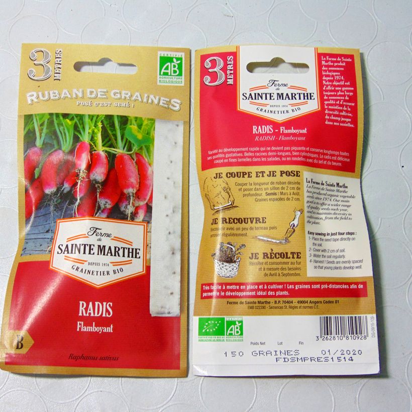 Example of Carte ruban de Radis Flamboyant Bio - Ferme de Sainte Marthe Livré en ruban de 3 mètres as you get