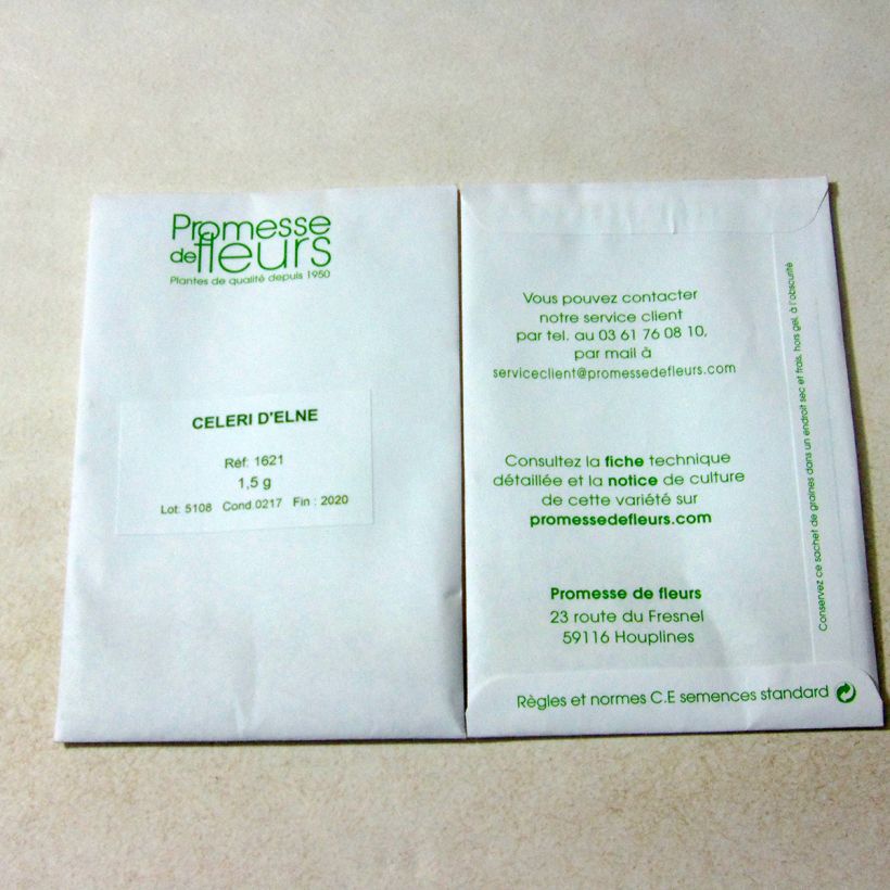 Example of Céleri branche d'Elne - Apium graveolens le sachet de +/- 3000 graines environ (minimum 1,5g) as you get