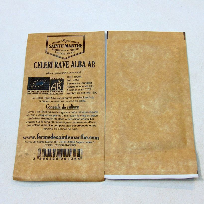 Example of Céleri rave Alba Bio - Ferme de Sainte Marthe le sachet de 500 graines environ as you get
