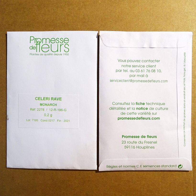 Example of Céleri rave Monarch - Apium graveolens le sachet de 50 graines environ (minimum 0,2g) as you get