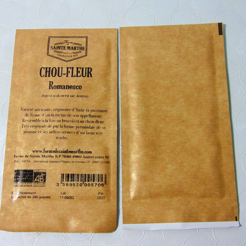 Example of Chou Brocoli Romanesco Bio - Ferme de Sainte Marthe le sachet de 300 graines environ (1g) as you get
