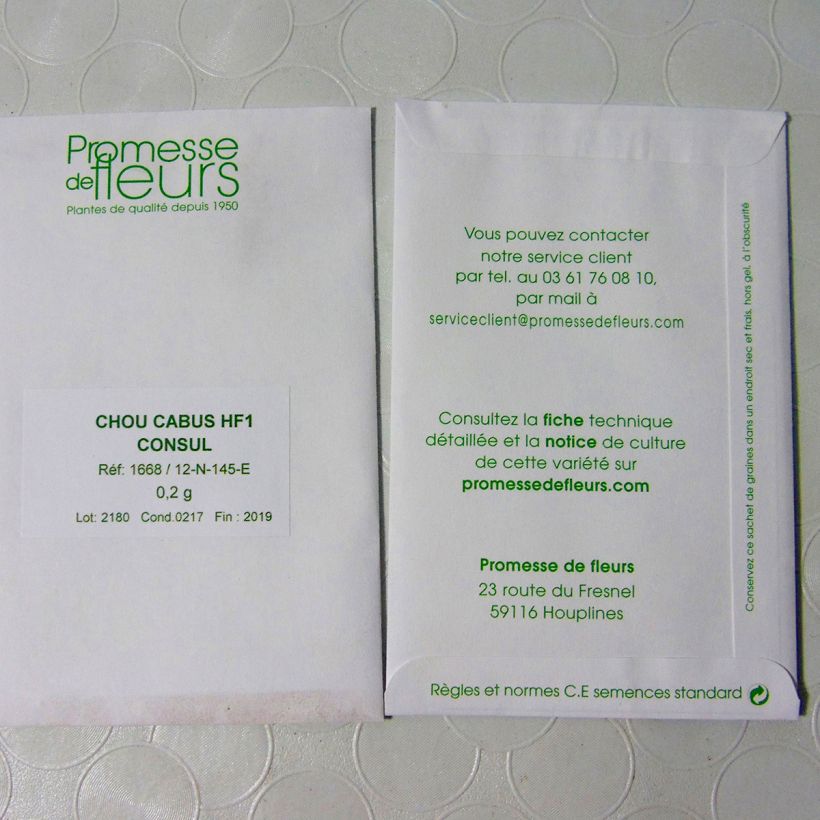 Example of Chou Cabus Consul F1 le sachet de +/- 400 graines environ (minimum 2g) as you get