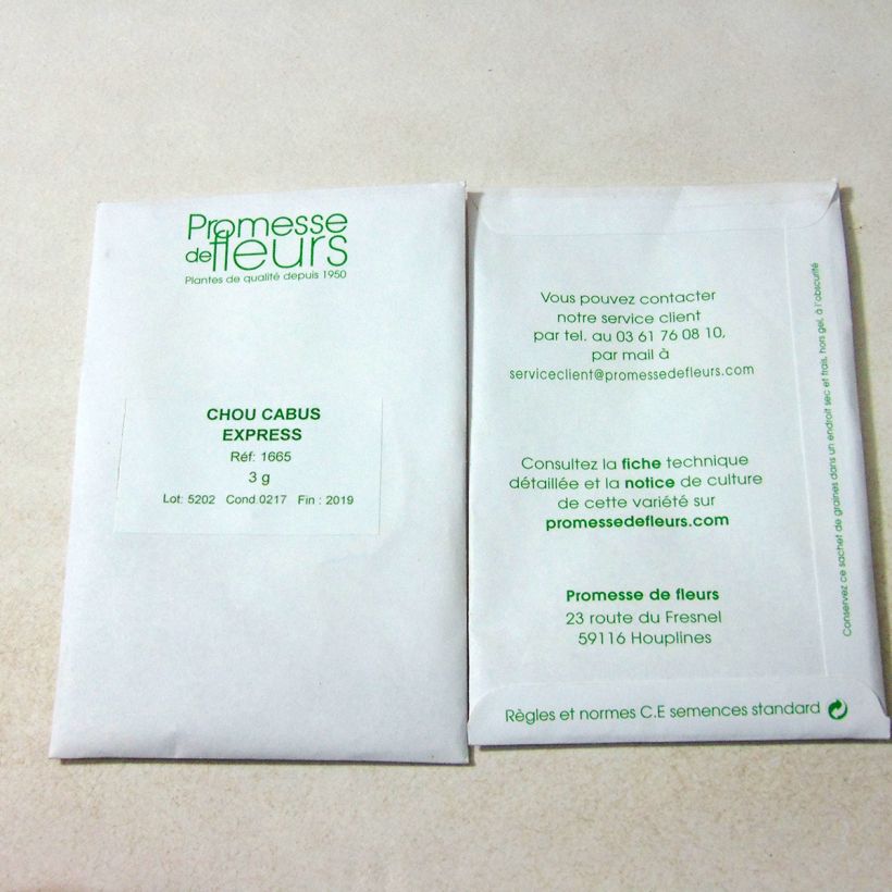 Example of Chou Cabus Express le sachet de 600 graines environ (minimum 3g) as you get