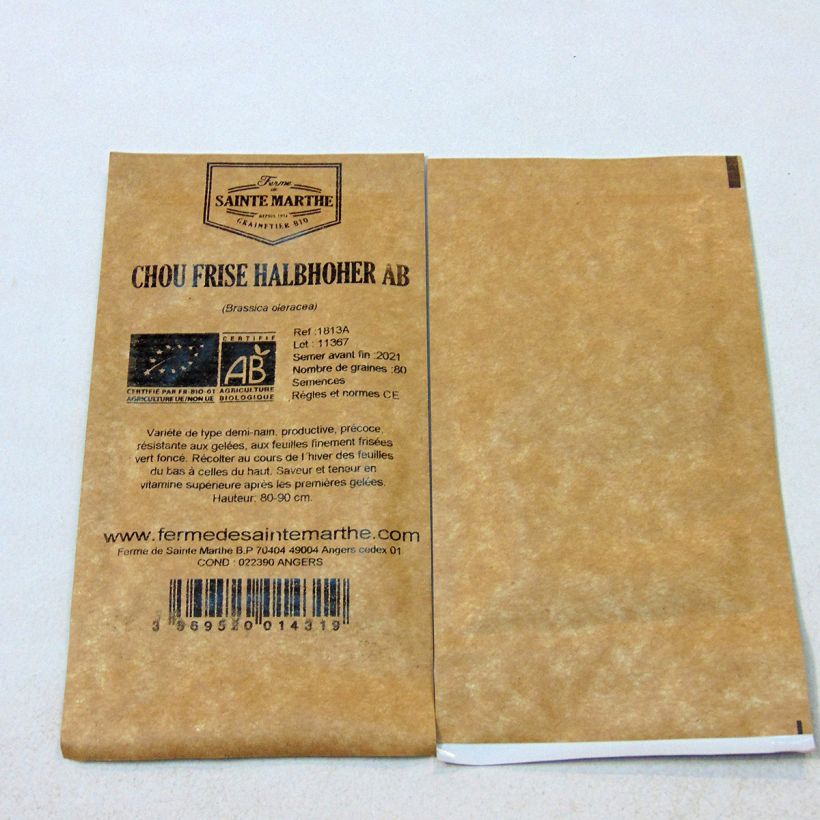 Example of Chou Kale Halbhoher Grüner Krauser Bio - Ferme de Sainte Marthe le sachet de 200 graines environ as you get