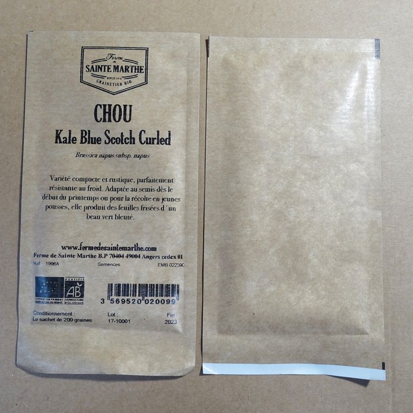 Example of Chou Kale Blue Scotch Curled  le sachet de 250 graines environ (1g) as you get