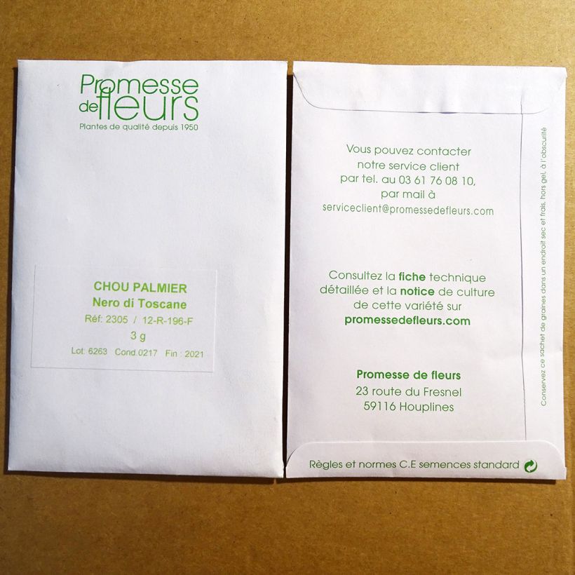 Example of Chou Kale Nero di Toscana le sachet de +/- 700 graines environ (minimum 3g) as you get