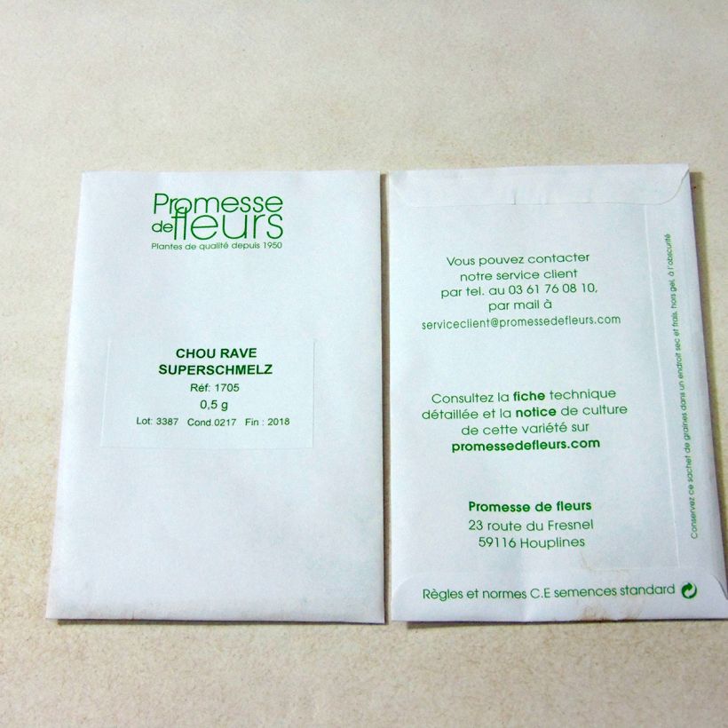 Example of Chou-Rave Superschmelz le sachet de 125 graines environ (minimum 0,5g) as you get