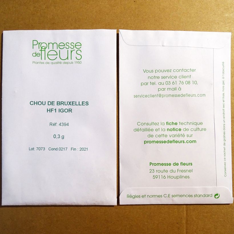 Example of Chou de Bruxelles Igor F1 le sachet de +/- 75 graines environ (minimum 0,3g) as you get
