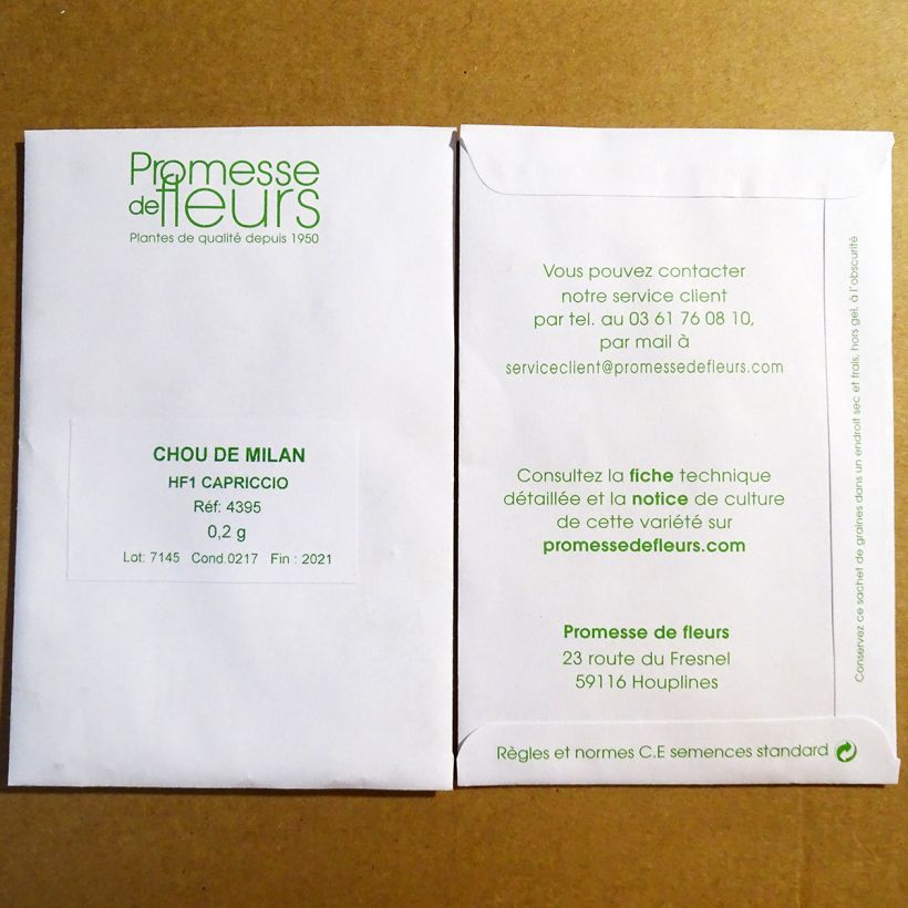 Example of Chou de Milan Capriccio F1 le sachet de 40 graines environ (minimum 0,2g) as you get