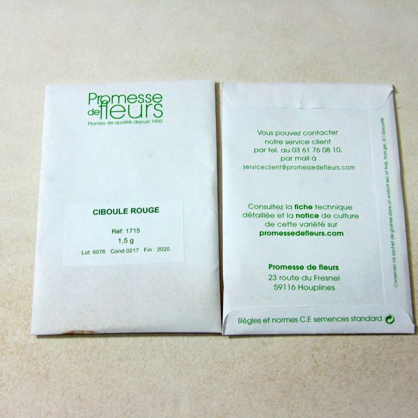 Example of Ciboule commune rouge le sachet de +/- 600 graines environ (minimum 1,5g) as you get