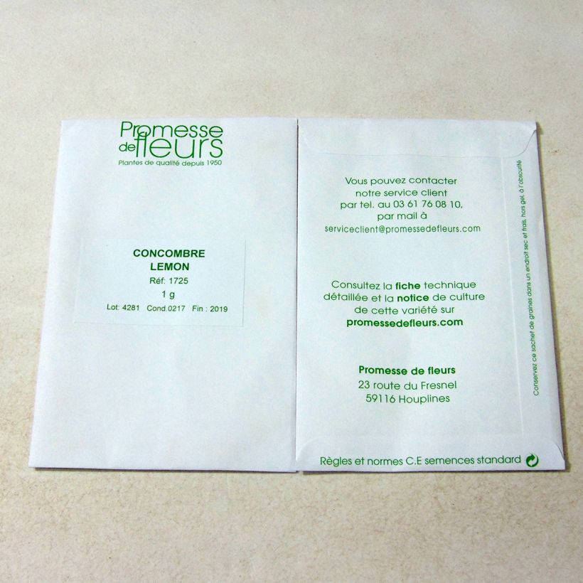 Example of Concombre Lemon - Cucumis sativus le sachet de +/- 30 ? 40 graines environ (minimum 1g) as you get