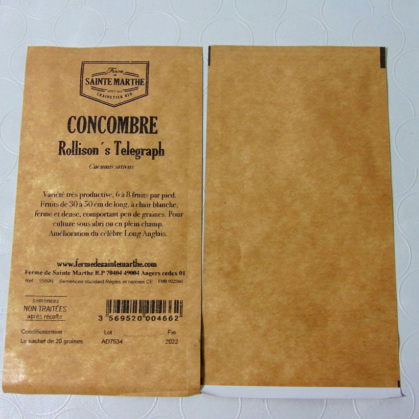 Example of Concombre Rollison's Telegrah Bio - Ferme de Sainte Marthe le sachet de 20 graines environ as you get