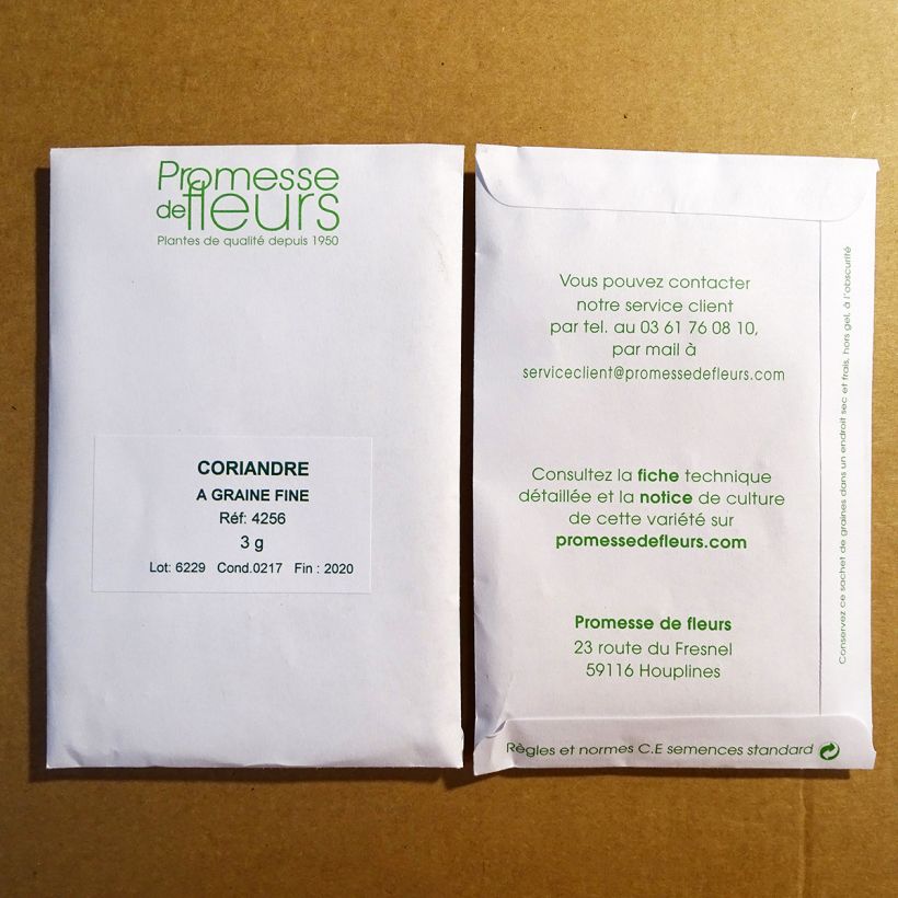 Example of Coriandre à graine fine, lente à monter le sachet de +/- 250 graines environ (minimum 3g) as you get