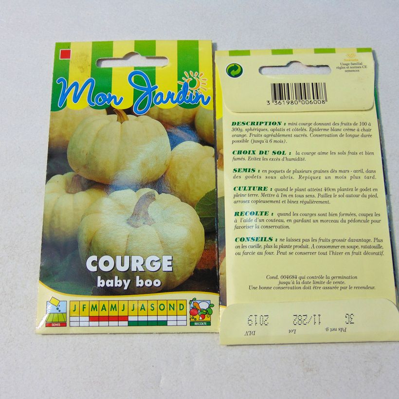 Example of Courge Baby Boo - Curcubita pepo le sachet de 20 graines environ (2g) as you get