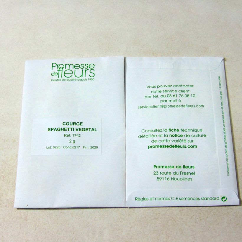 Exemple de spécimen de Courge Spaghetti végétal - Cucurbita pepo le sachet de +/- 12 ? 15 graines environ (minimum 2g) tel que livré