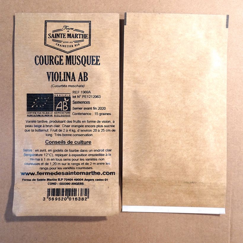 Example of Courge musquée Violina bio - Ferme de Sainte Marthe Sachet de 15 graines as you get