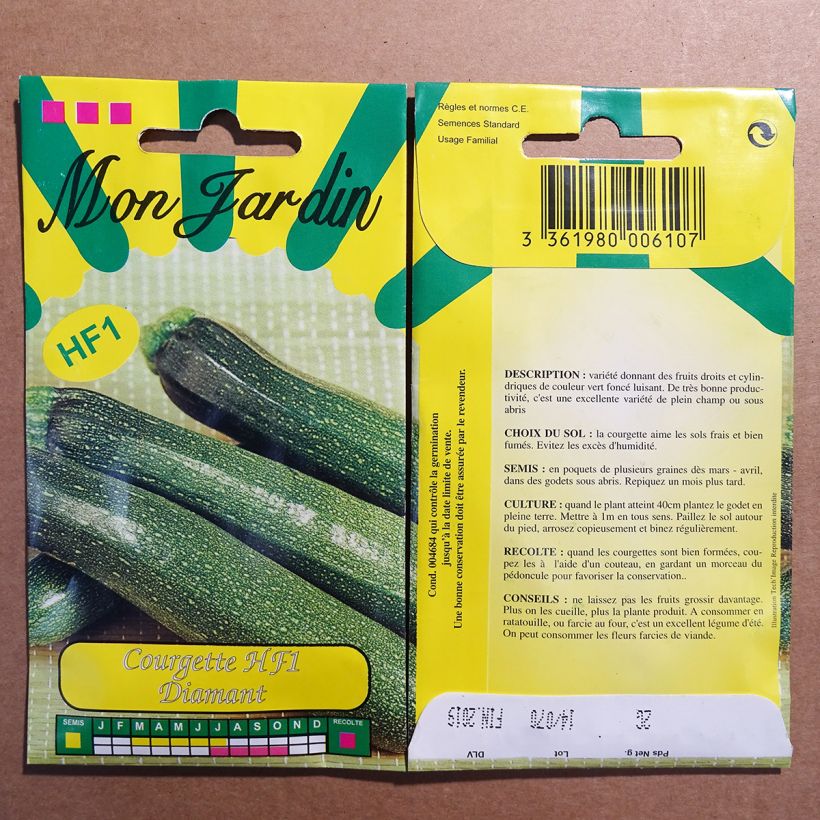 Example of Courgette Diamant F1 le sachet de 20 graines environ (2g) as you get