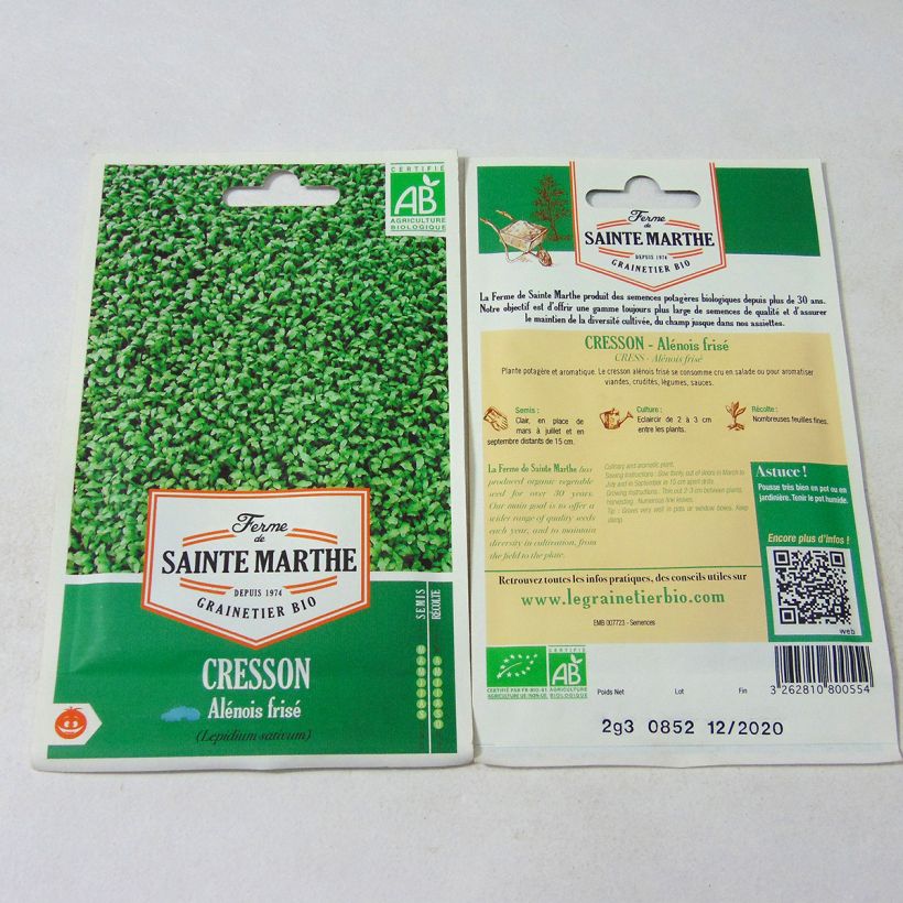 Example of Cresson Alénois Frisé Bio - Ferme de Sainte Marthe le sachet de 1000 graines environ (2.3g) as you get
