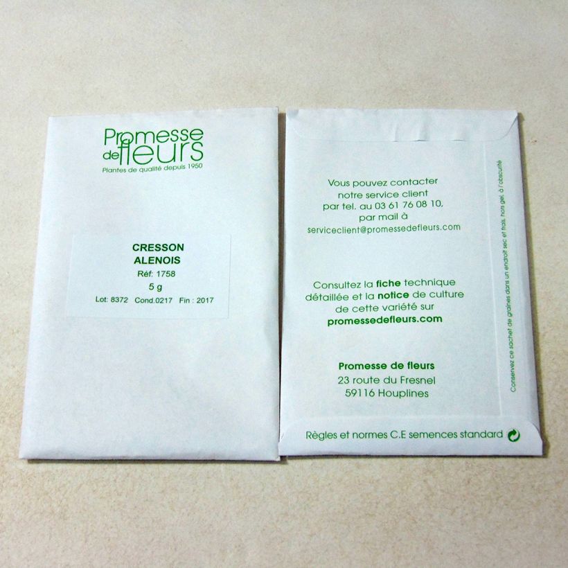 Example of Cresson alénois - Lepidium sativum le sachet de 2000 graines environ (minimum 5g) as you get