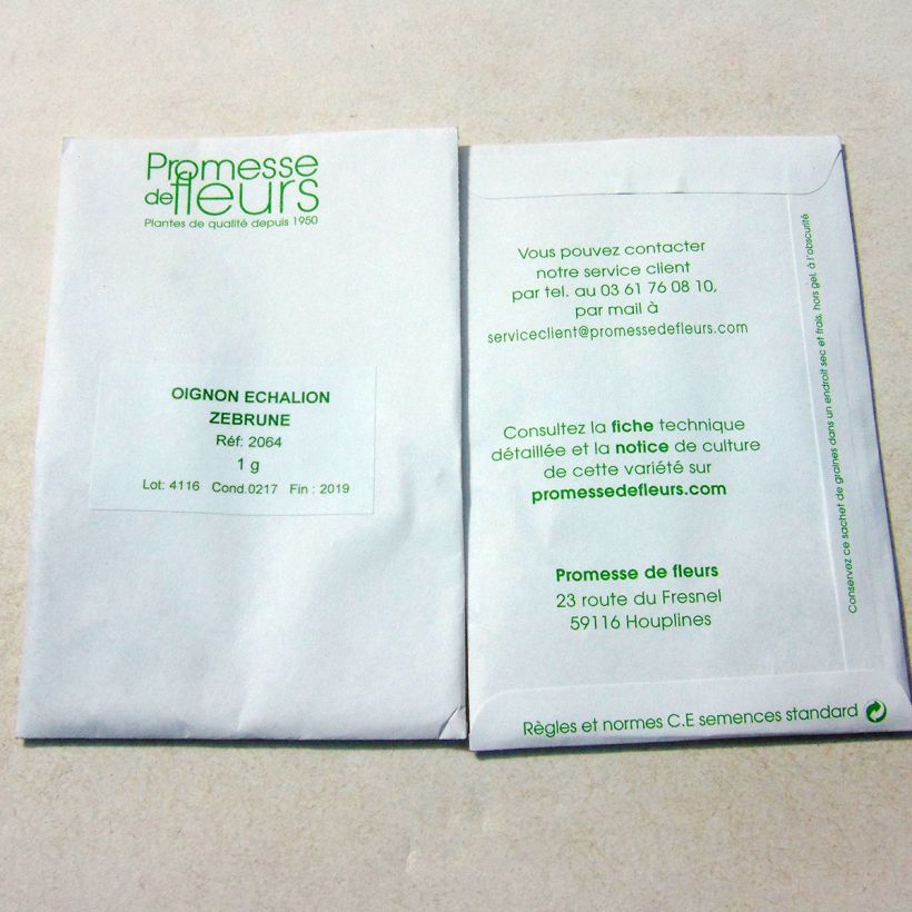 Example of Echalion Zebrune (Oignon x Echalote) le sachet de +/- 250 graines environ (minimum 1g) as you get