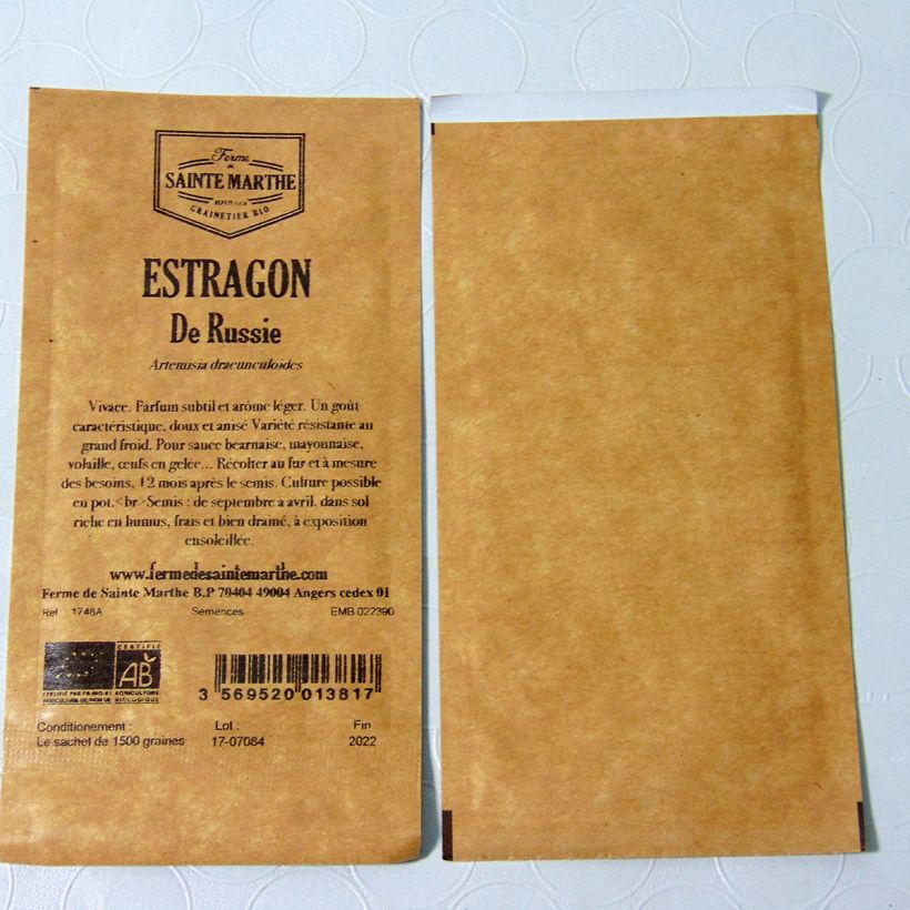 Example of Estragon de Russie Bio - Ferme de Sainte Marthe le sachet de 250 graines environ as you get