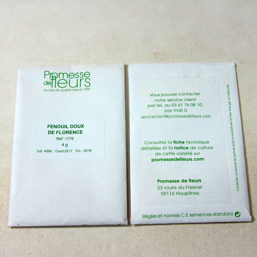 Example of Fenouil doux de Florence le sachet de +/- 700 graines environ (minimum 4g) as you get